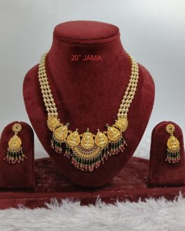 Premium quality sapta laxmi pearl Necklace with earrings