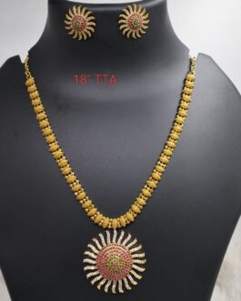 Premium quality big AD stone necklace with Ear rings