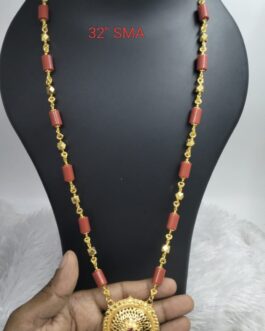 Premium quality one gram gold Coral chain with Golden pendent
