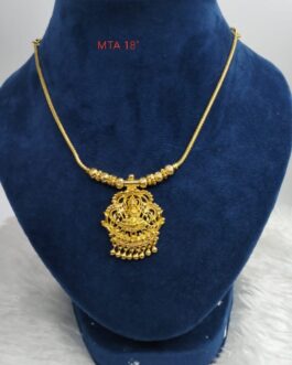 Premium quality one gram gold 18 inch short laxmi necklace