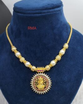 Premium quality one gram gold 18 inch laxmi necklace