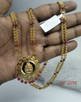 Premium quality musti coral chain with laxmi pendent