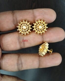 Premium quality one gram gold stud ear rings