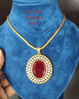 Premium quality One gram gold 18 inch chain with Big stone pendent