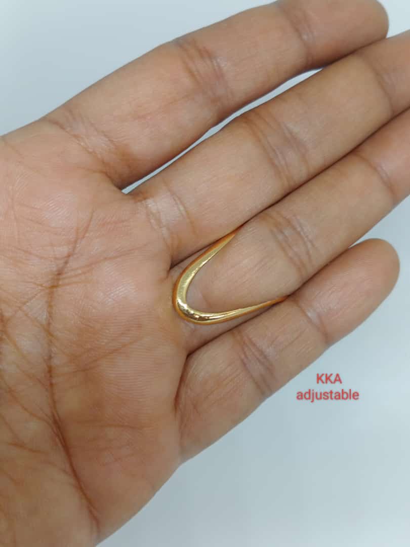 Premium quality one gram gold vanki plain U ring - Image 2
