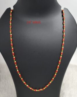 Premium quality one gram gold 24 inch Coral  chain