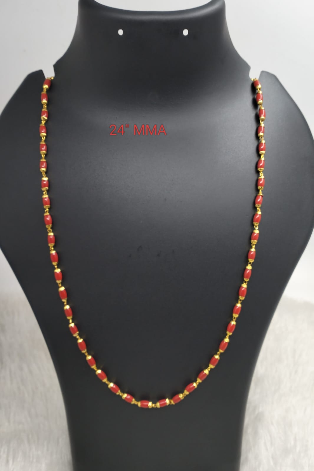 Premium quality one gram gold 24 inch Coral chain