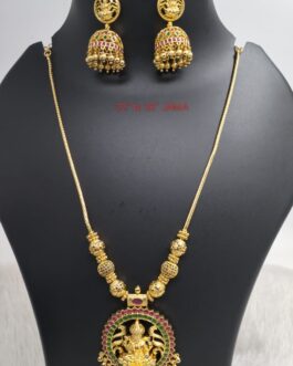 Premium quality 26” long laxmi necklace with Big jumka