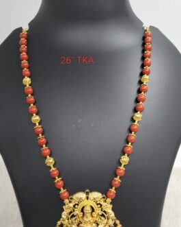 Premium quality One gram gold 26” Coral necklace
