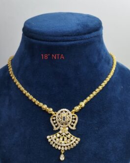 Premium quality one gram gold 18” short AD necklace