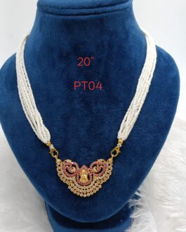 Premium quality White Pearl beads chain with laxmi pendent