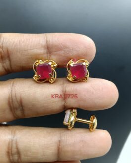 Premium quality one gram gold Stone stud ear rings