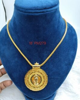 Premium quality One gram gold 18 inch laxmi pendent necklace
