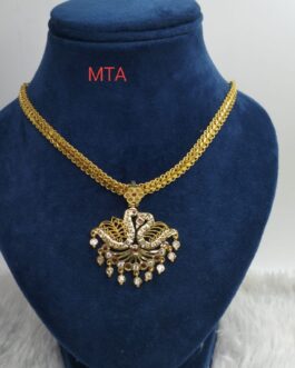 Premium quality One gram gold short attige necklace