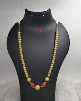 Premium quality one gram gold 24” Coral Necklace