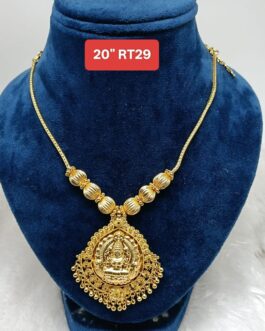 Premium quality one gram gold 20 inch laxmi necklace