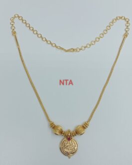 Premium quality one gram gold plated laxmi coin necklace