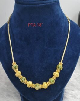 Premium quality one gram gold 18 inch stone ball chain