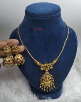 Premium quality Antique Matt finish Laxmi necklace with Jumka