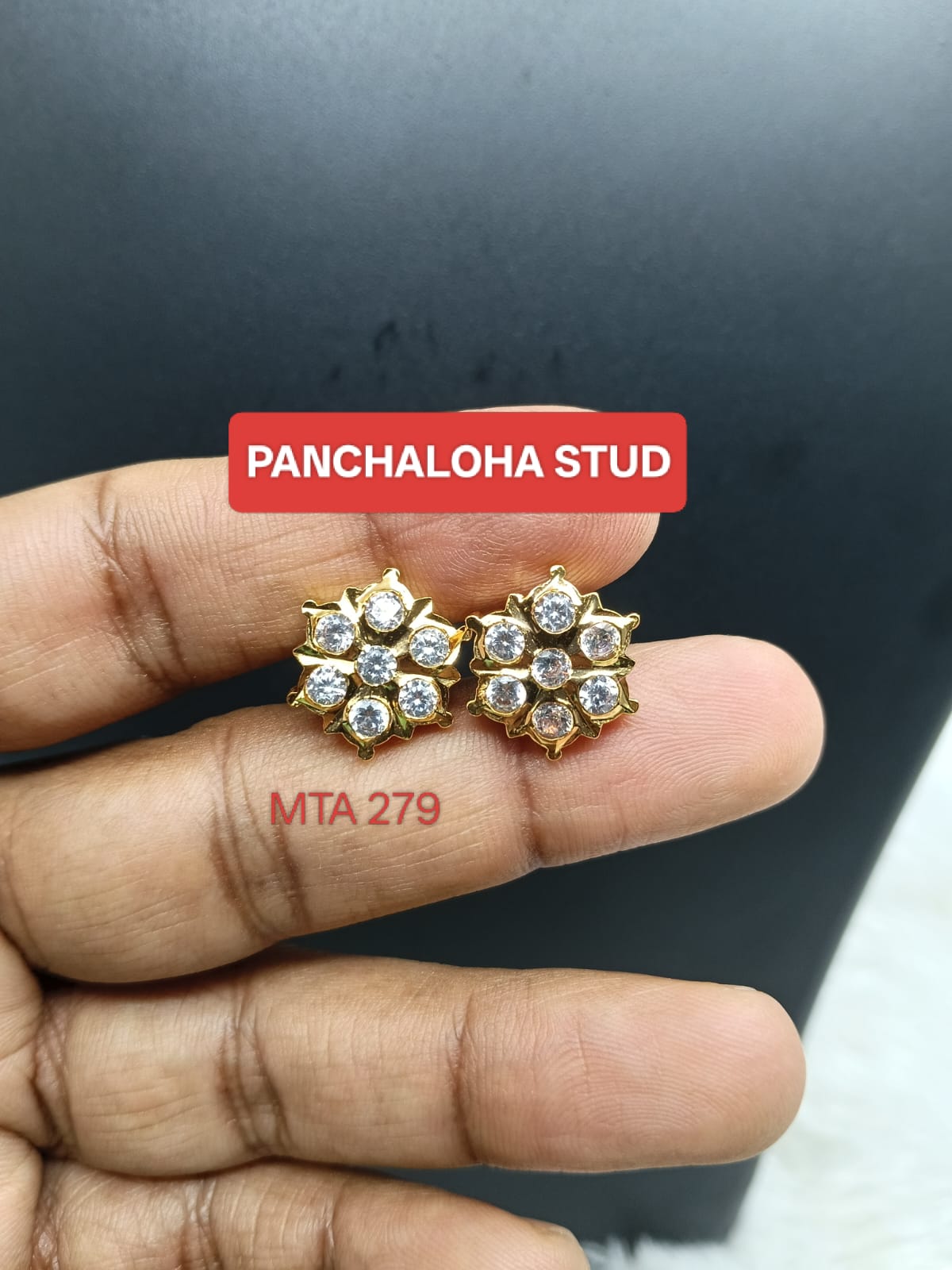 Premium quality Pure Panchaloha handmade stud ear rings