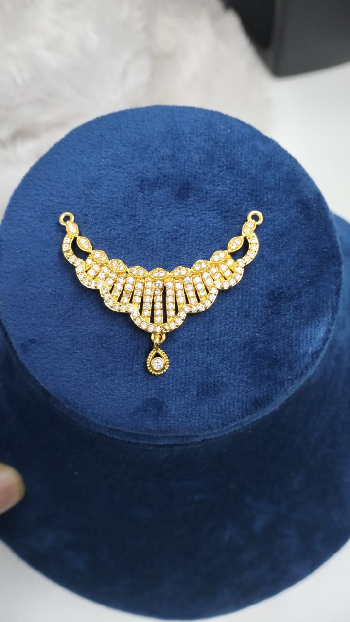 Premium quality One gram gold Handmade 0 beads karimani with AD stone pendent - Image 6