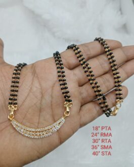 Premium quality One gram gold Handmade 0 beads karimani with AD stone pendent