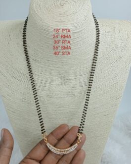 Premium quality One gram gold Handmade 0 beads karimani with AD stone pendent