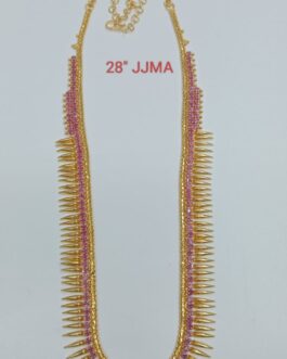 Premium quality one gram gold Ruby stone mallige necklace