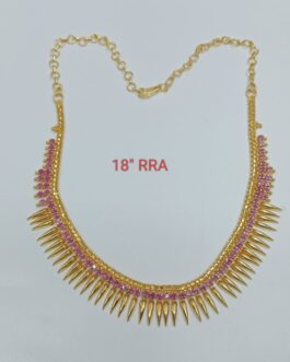 Premium quality one gram gold Ruby stone mallige necklace
