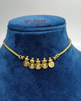 Premium quality One gram gold 18 inch chain with laxmi dollar