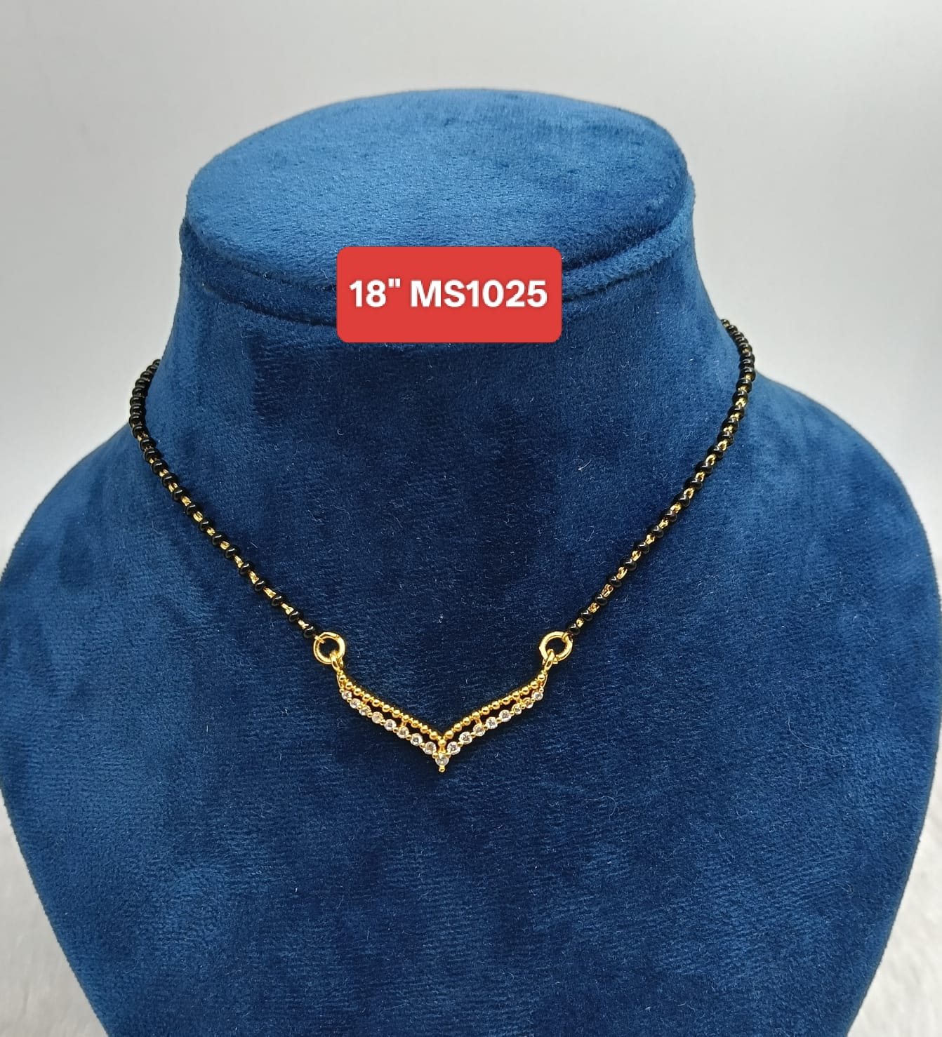 Premium quality One gram gold 18 inch black beads karimani with Small Ad pendent