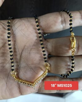 Premium quality One gram gold 18 inch black beads karimani with Small Ad pendent