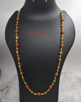 Premium quality one gram gold 30 inch Coral chain