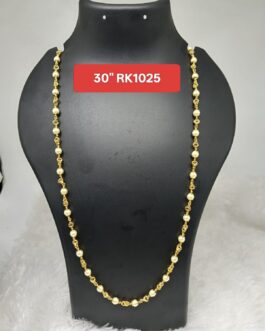Premium quality One gram gold 30 inch mudi pearl chain