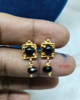 Premium quality One gram gold black beads small ear rings