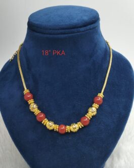 Premium quality One gram gold 18” short Coral necklace