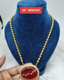 Premium quality One gram gold Ball chain with Big stone pendent