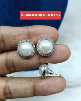 Premium quality German silver stud ear rings