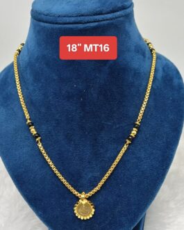 Premium quality one gram gold 18″ Karimani chain with thali