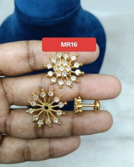 Premium quality One gram gold Ad stone 2 in 1 ear rings