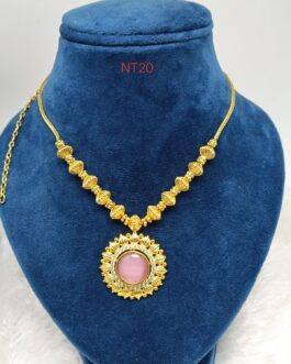 Premium quality one gram gold 18” short AD necklace