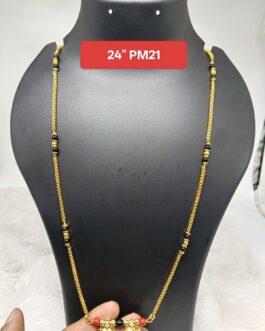 Premium quality one gram gold 24″Karimani chain with thali