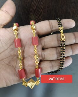 Premium quality One gram gold 24″Karimani cum Kasthali