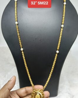 Premium quality One gram polish dashavathara pearl chain with laxmi pendent