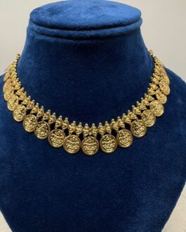 Premium quality One gram gold laxmi coin necklace