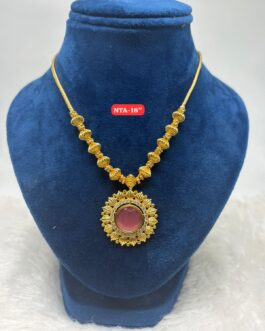 Premium quality one gram gold 18” short AD necklace