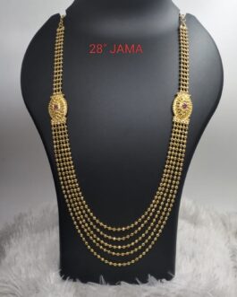 Premium quality One gram gold 28 inch 4 lines Rani haara