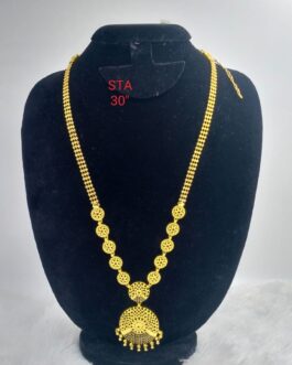 Premium quality one gram gold long necklace