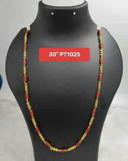 Premium quality one gram gold 32 inch Musti Coral chain