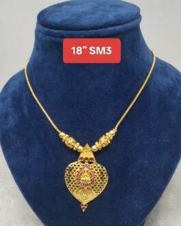 Premium quality one gram gold short laxmi necklace
